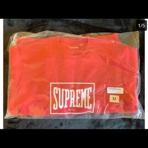 supreme warm up crewneck red